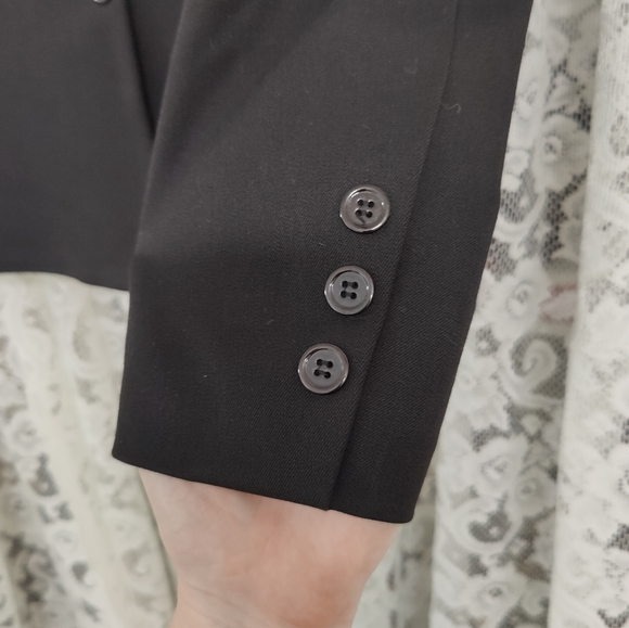 Vertigo Paris Black Blazer pink floral lining Size Medium made in France - Picture 4 of 10